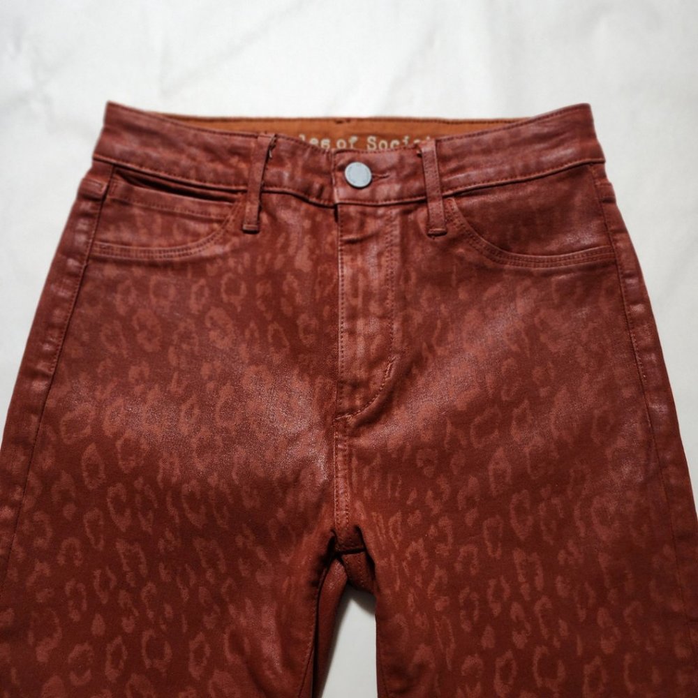 Articles Of Society Rust Leopard Print Coated Hig… - image 3